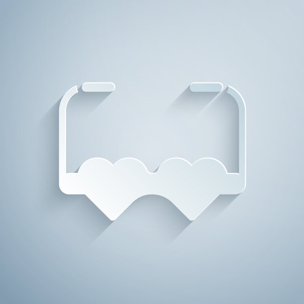 剪纸心形的爱情眼镜图标孤立图片下载