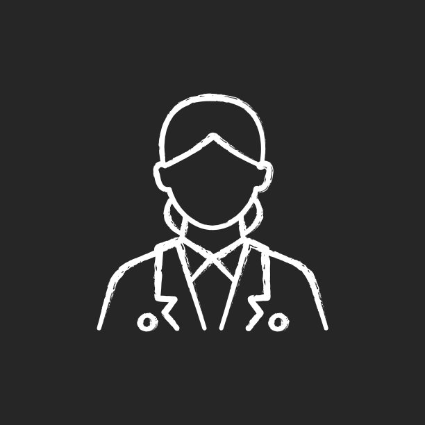 邮轮女服务员粉笔白色图标在黑暗图片下载