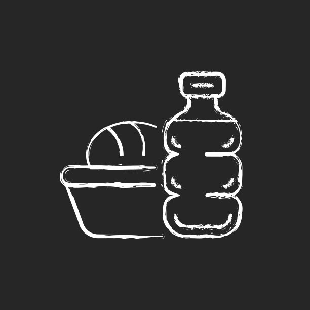 飞机食物粉笔白色图标在黑暗的背景图片下载