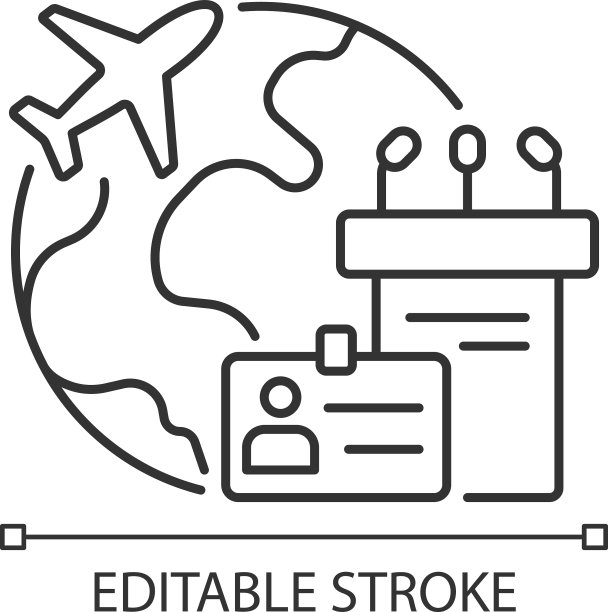 会展旅游线性图标图片下载