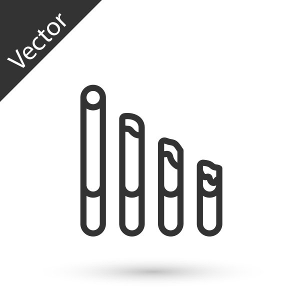 灰线吸烟香烟图标孤立在白色图片下载