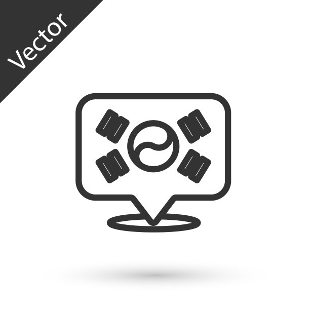 灰线位置韩国图标孤立上图片下载