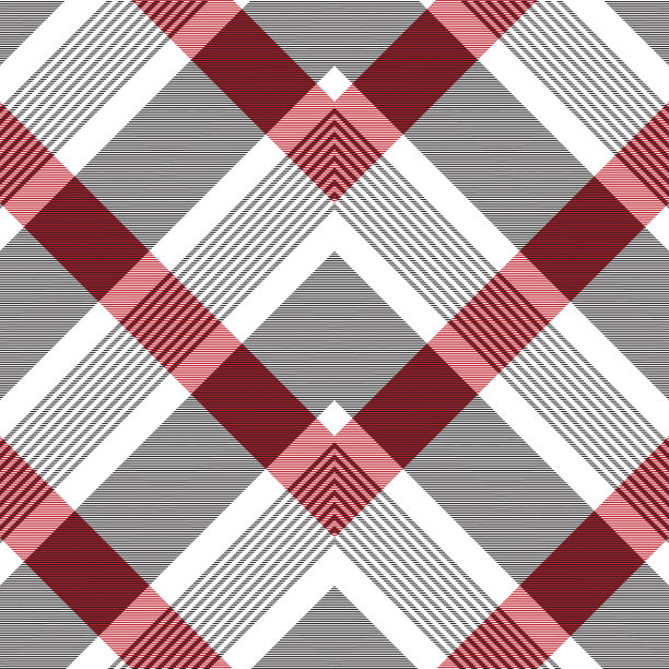 红色人字形格子花呢纹理无缝图片下载