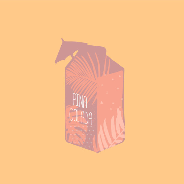 热带树叶包裹的复古椰林飘香酒图片下载