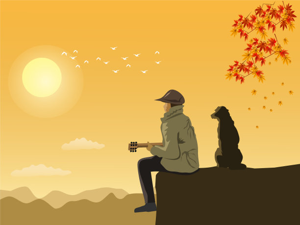 一个穿着长袍的男人正在弹吉他图片下载