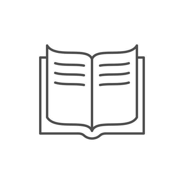 打开的书本线条轮廓图标图片下载