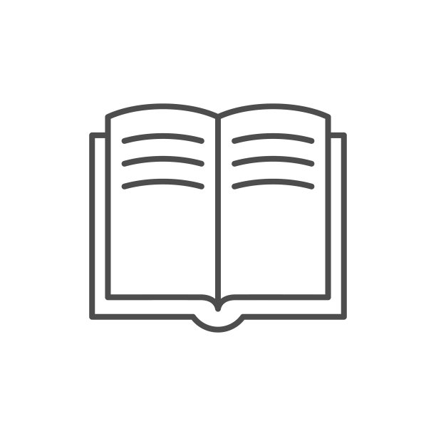 打开的书本线条轮廓图标图片下载
