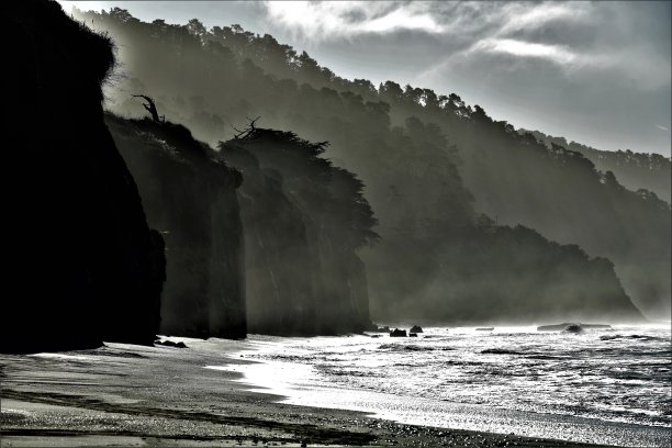 加利福尼亚海岸的海滩悬崖图片下载