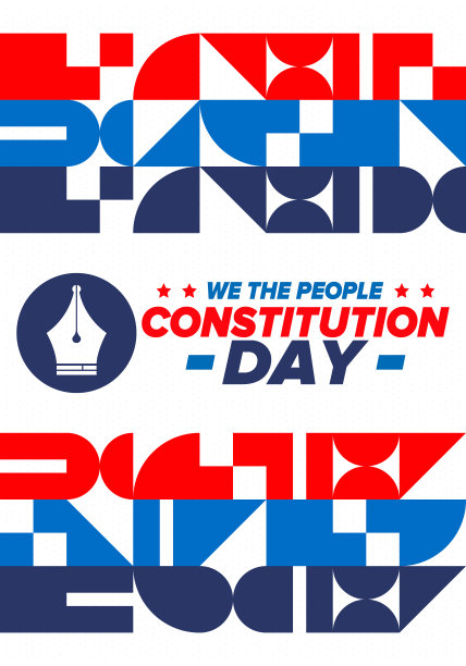 美国宪法日。节日，每年9月17日庆祝。国籍的一天。美国的一天。我们的人。爱国的美国元素。海报，卡片，横幅，背景。向量图片下载