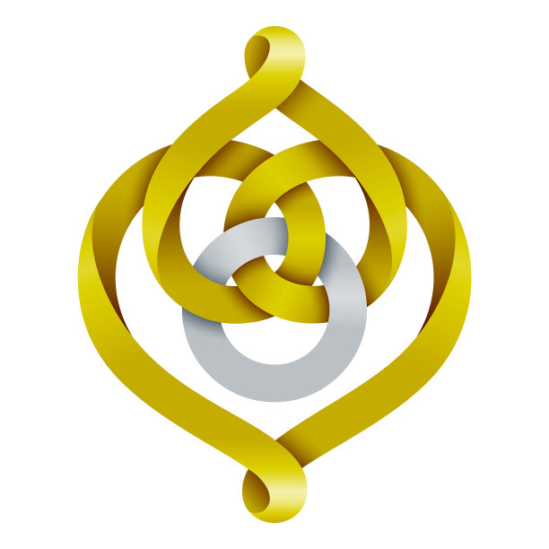 象征两颗心的结合，戒指由金丝带制成。象征着永恒的爱。图片下载