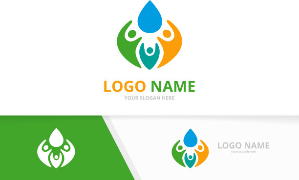 水滴和家庭标志组合图片下载
