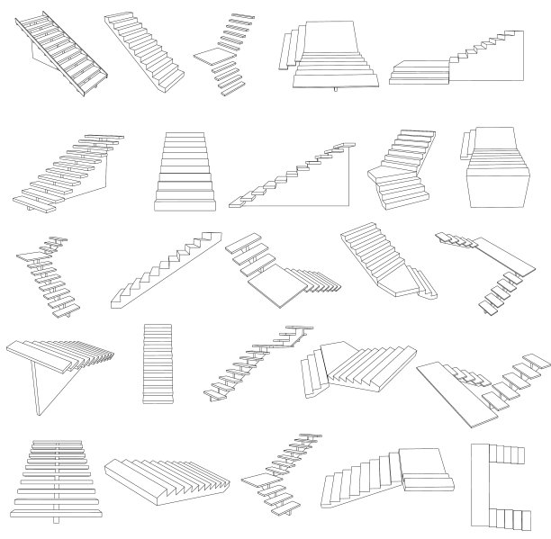 设置轮廓楼梯不同类型图片下载