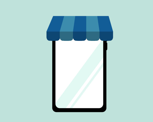 网上购物概念智能手机与市场图片下载