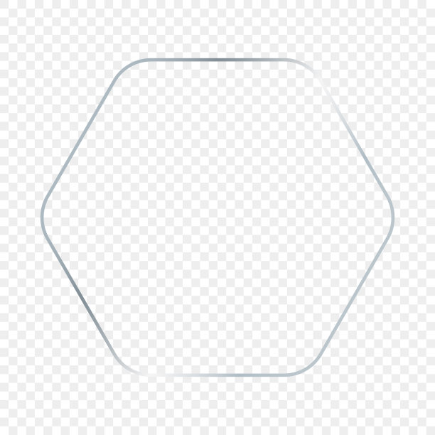 银色发光圆形六边形框架图片下载