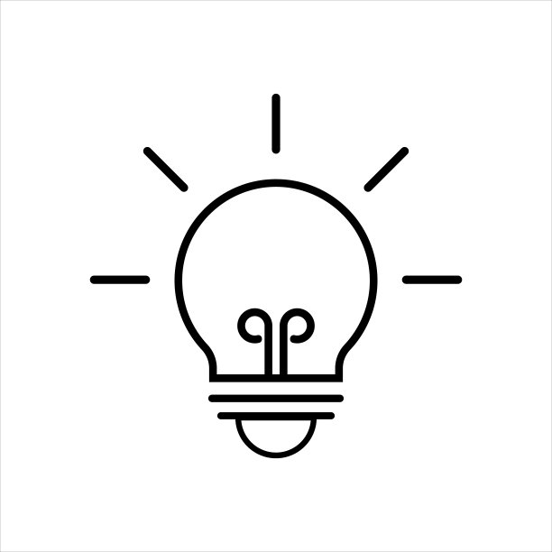 灯泡图标。行向量的迹象。创意符号、标志插图。矢量图形隔离在白色背景上。图片下载