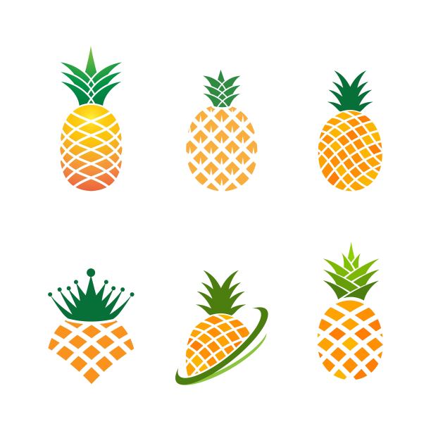菠萝水果图标模板矢量插图图片下载