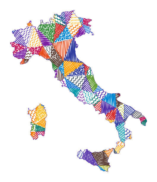 儿童风格的意大利地图。图片下载