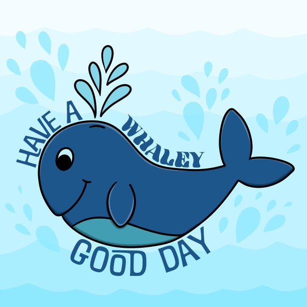有一个鲸鱼美好的一天有趣的双关语贺卡图片下载