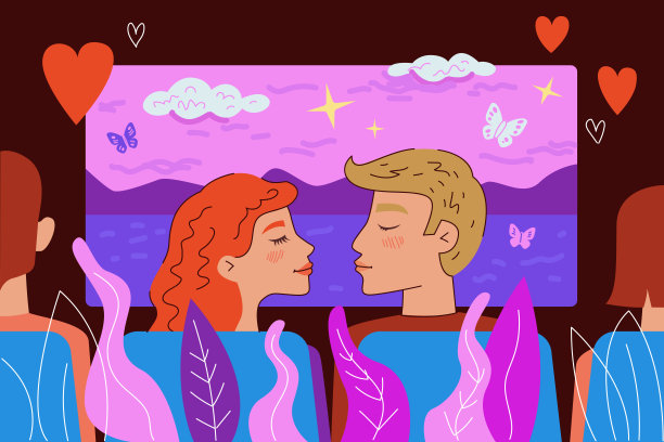 在电影院里亲吻的情侣图片下载