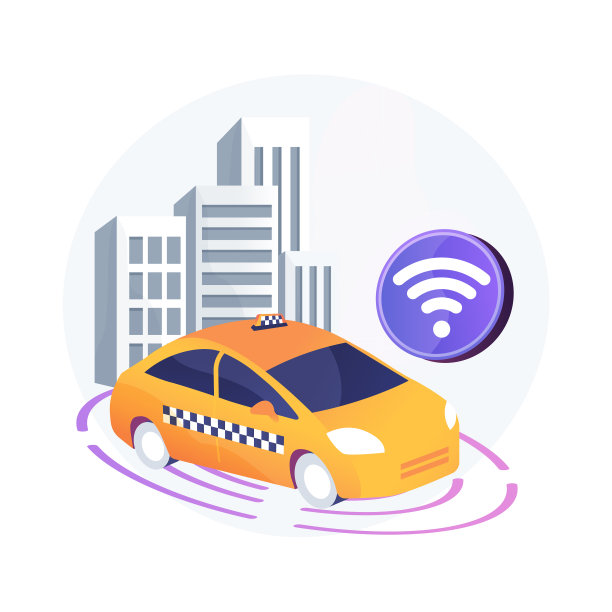 自动驾驶出租车抽象概念图片下载