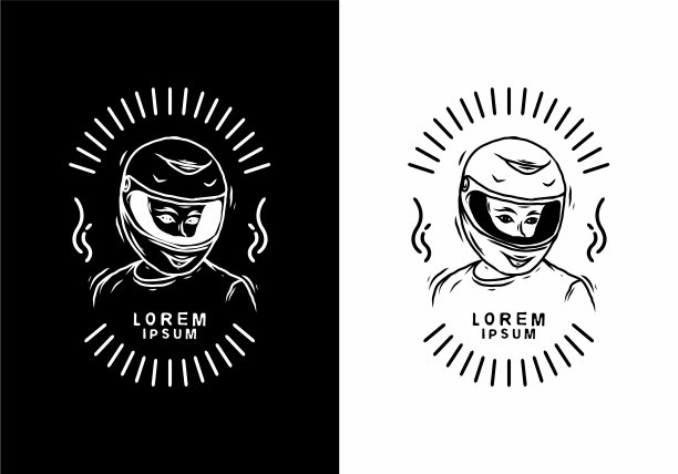 黑人和白人都有头盔徽章图片下载