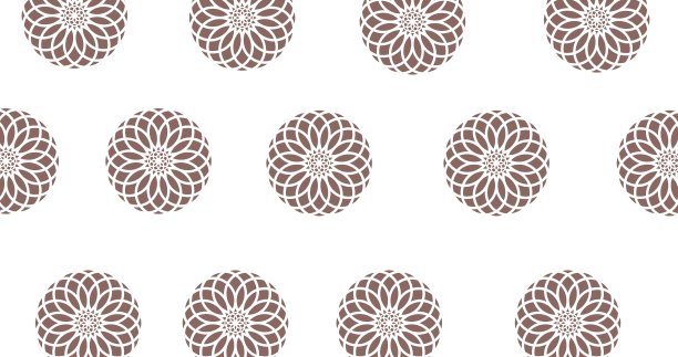 白色背景上的一排排鲜花的插图图片下载