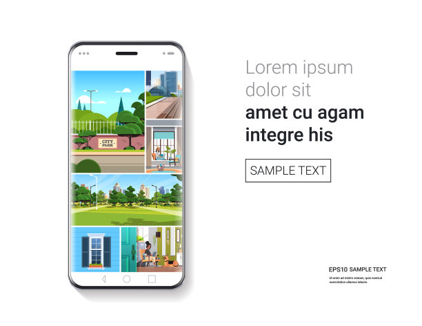 屏幕上有漂亮壁纸的智能手机图片下载