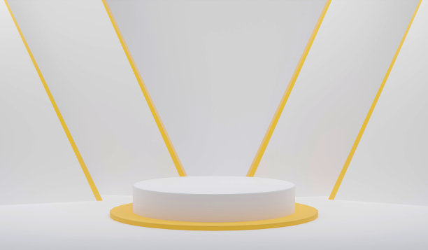 底座背景与站立概念背景站空货架3D插图。图片下载