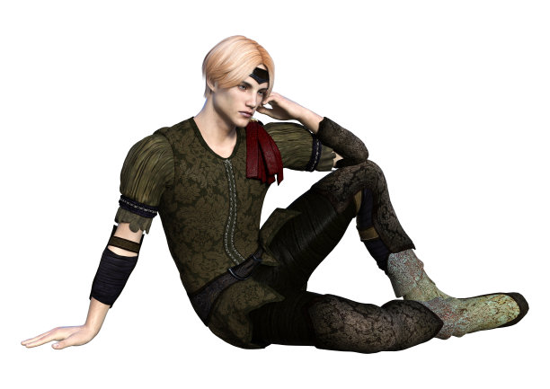 3D插图童话王子在白色图片下载