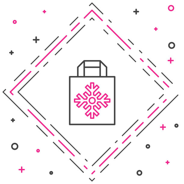 用雪花装饰圣诞纸购物袋图片下载