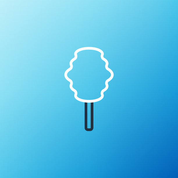 线棉花糖图标孤立在蓝色背景图片下载