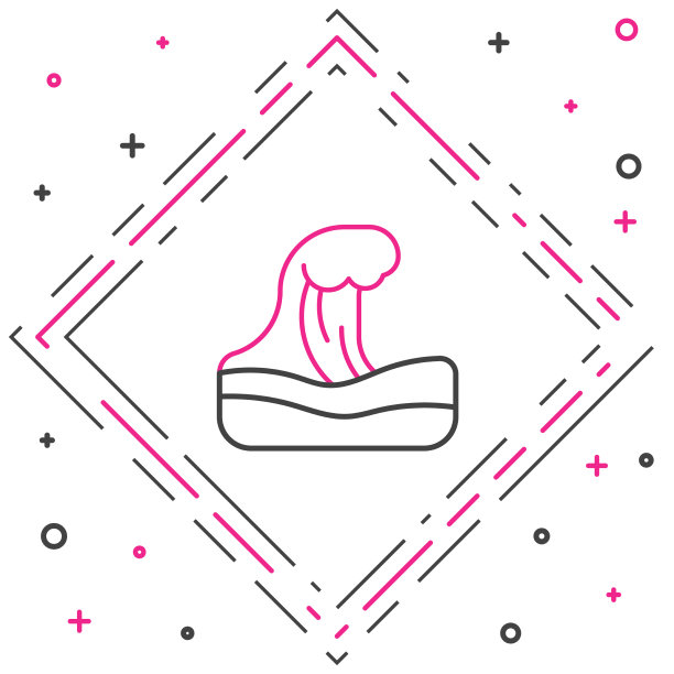 线海啸图标孤立的白色背景图片下载