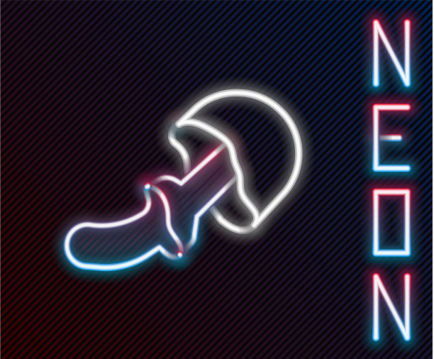 发光的霓虹灯线裸盖菇图标图片下载