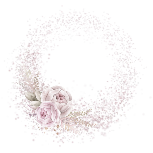 水彩花卉框架在复古风格。图片下载