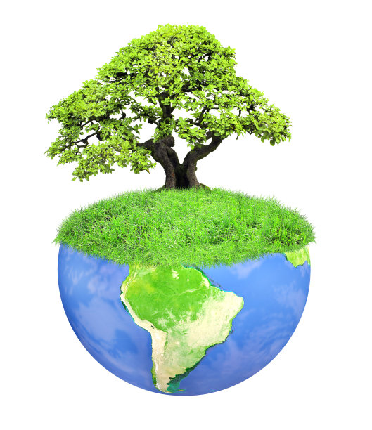 环保的概念。地球上的树图片下载