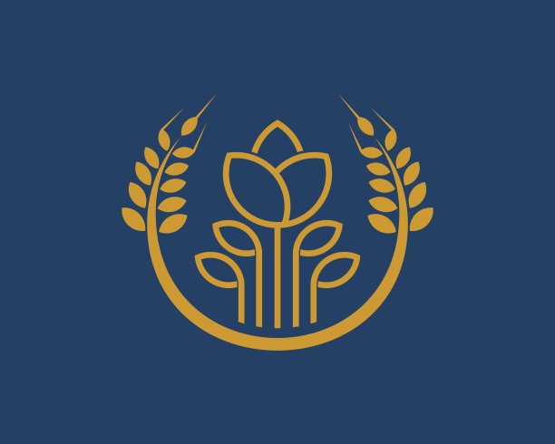 圆形小麦与抽象莲花装饰内部图片下载