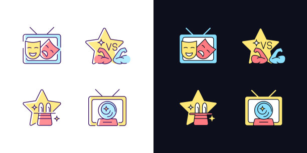 电视显示题材明暗主题RGB颜色图标设置图片下载