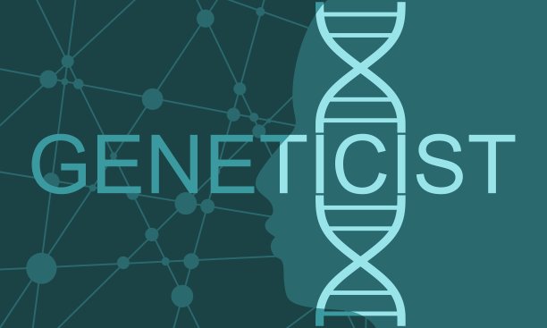 有抽象dna符号和人的脸的遗传学家的词图片下载