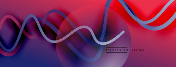 抽象梯度背景与波浪线图片下载