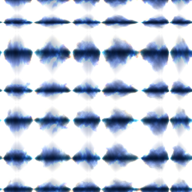 1970年蓝色波西米亚条纹色的扎染斑纹无缝图案背景设计图片下载
