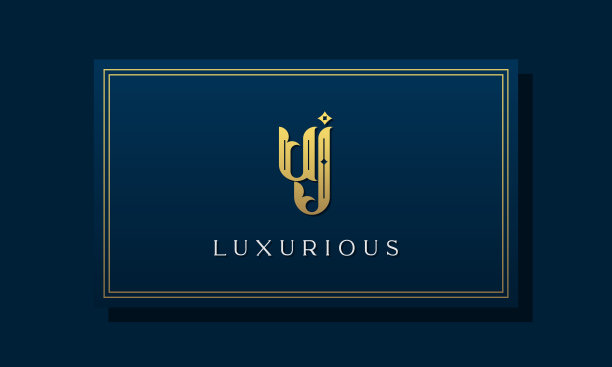 复古皇家首字母UJ标志。图片下载