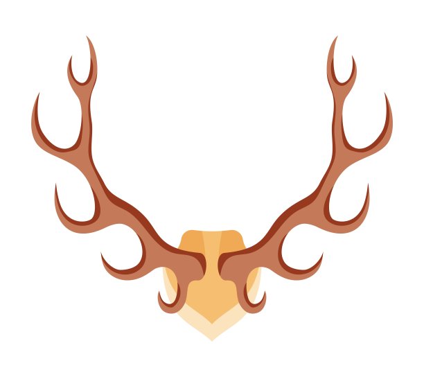 鹿角是卡通风格的猎人奖杯图片下载