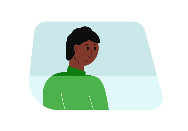 汽车旅行的概念。汽车玻璃后面一个男人的侧面图图片下载