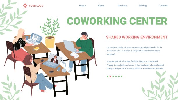 扁平卡通合作团队人物，成功员工，矢量登陆页面概念图片下载