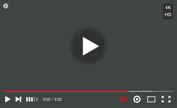 网络视频播放器。高分辨率流媒体服务。矢量插图。图片下载