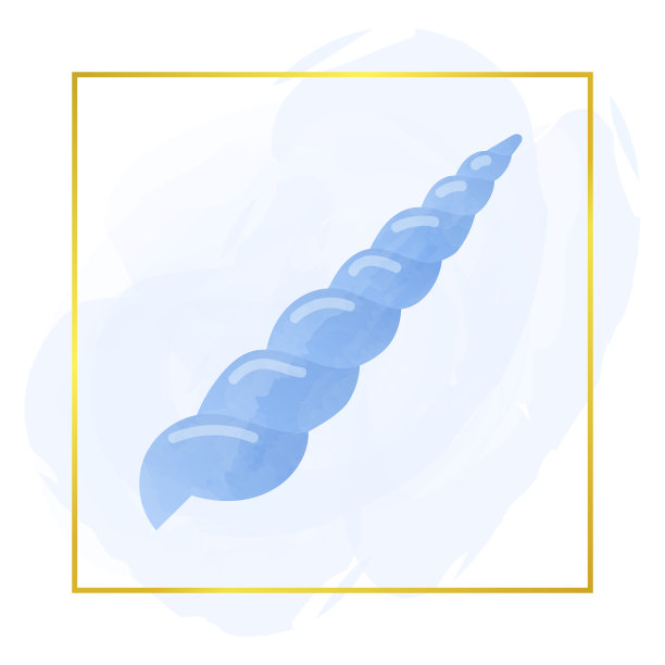 蓝色贝壳剪贴画水彩剪贴画夏天图片下载