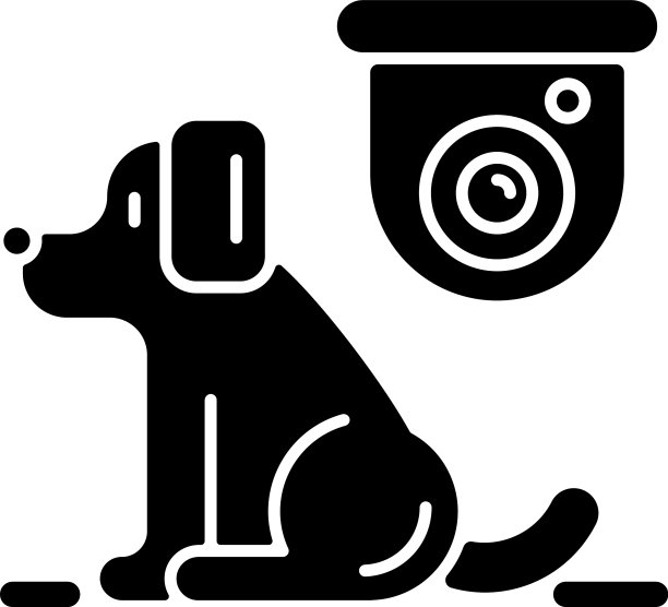 宠物控制相机黑色符号图标图片下载