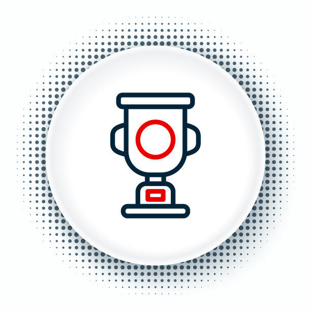 线奖杯图标孤立在白色背景图片下载