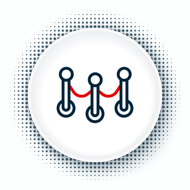 线绳屏障图标隔离白色图片下载