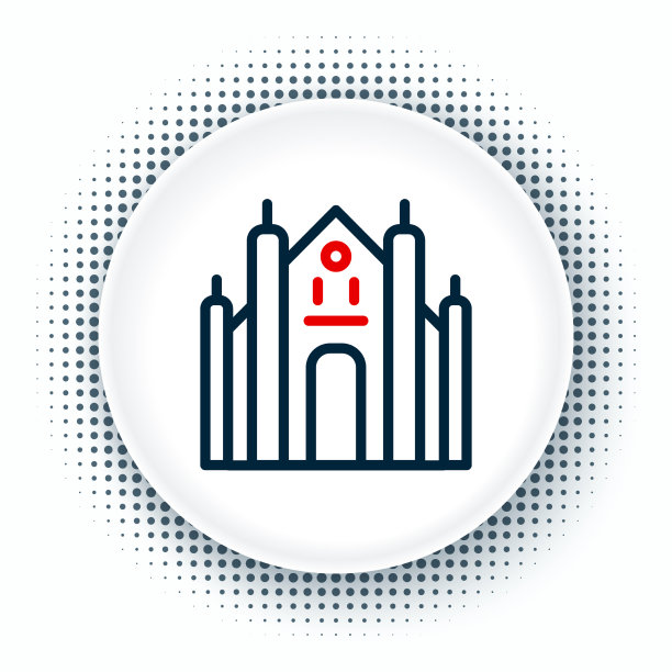 线米兰大教堂或米兰大教堂的图标图片下载